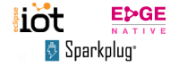 Eclipse IoT logo, Edge native logo, Sparkplug logo